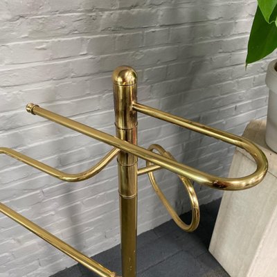 Vintage Brass and Messing Towel Stand, 1980s-OLQ-1821722