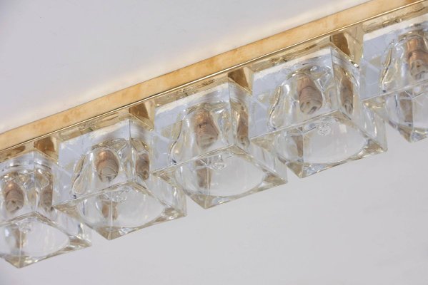 Vintage Brass and Murano Glass Flush Mount Sconce in the Style of Sciolari-VLZ-631905