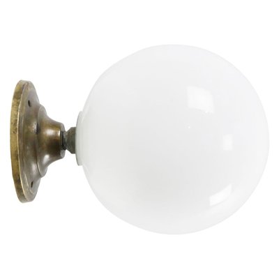 Vintage Brass and Opaline Glass Sconce-BLS-808919