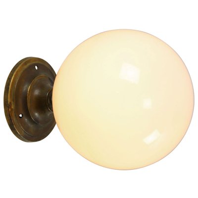 Vintage Brass and Opaline Glass Sconce-BLS-808919