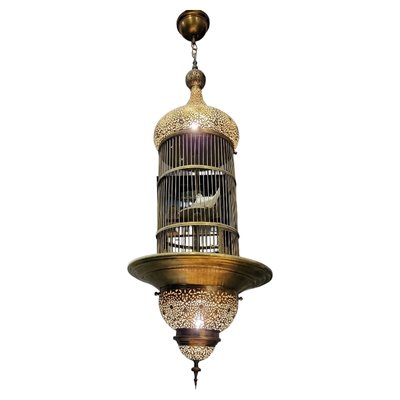 Vintage Brass Bird Cage Lamps, Set of 2-TCS-1737380