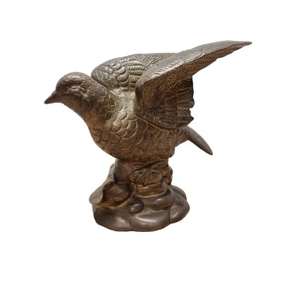 Vintage Brass Bird Statue, Mid-20th Century-VHW-2034520