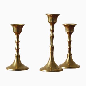 Vintage Brass Candlesticks, 1960s, Set of 3-UMB-1730319