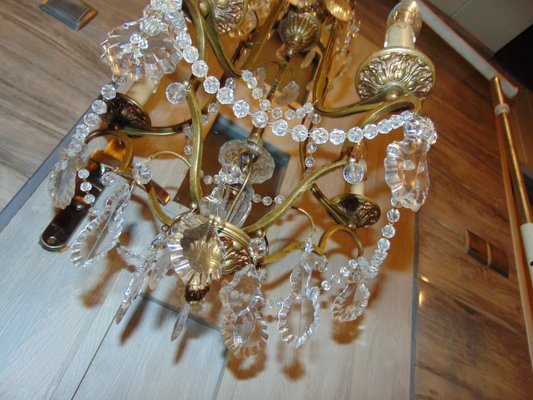 Vintage Brass Chandelier, 1920s-CAQ-571990