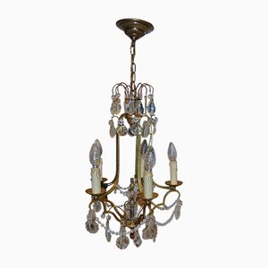 Vintage Brass Chandelier, 1920s-CAQ-571990