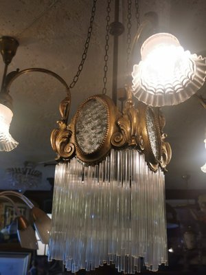 Vintage Brass Chandelier, 1930s-GEL-1054203