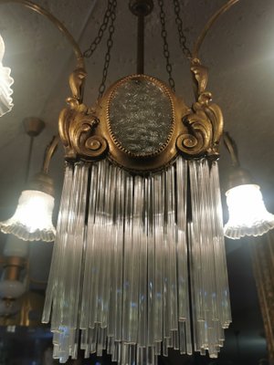 Vintage Brass Chandelier, 1930s-GEL-1054203