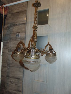 Vintage Brass Chandelier-CAQ-1131139