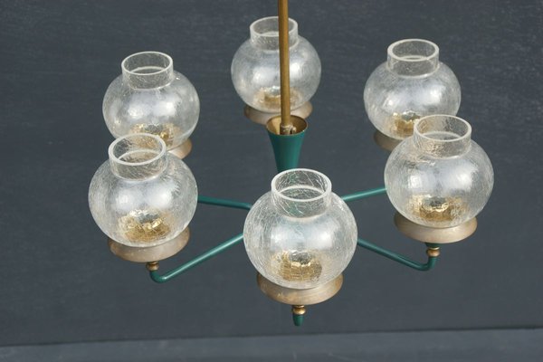 Vintage Brass Chandelier from Kaiser, 1960s-DUM-887630