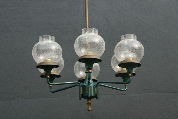 Vintage Brass Chandelier from Kaiser, 1960s-DUM-887630