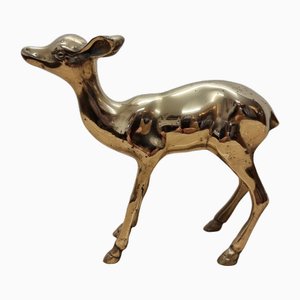 Vintage Brass Deer, 1970s-VHW-2035812