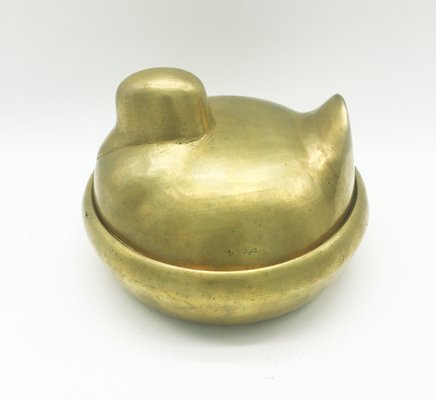 Vintage Brass Duck-Shaped Box, 1970s-YUW-676409