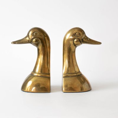 Vintage Brass Duckhead Bookends, 1980s, Set of 2-IXK-1402756