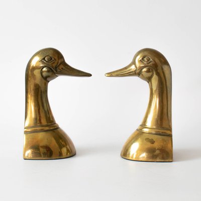 Vintage Brass Duckhead Bookends, 1980s, Set of 2-IXK-1402756