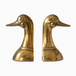 Vintage Brass Duckhead Bookends, 1980s, Set of 2-IXK-1402756