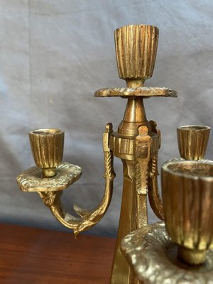 Vintage Brass Empire Design Candelabras, Set of 2-NSG-2034369