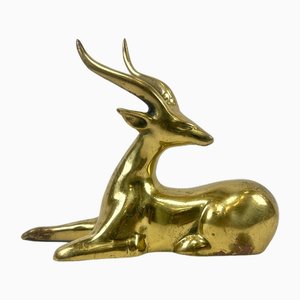 Vintage Brass Gazelle Figurine, 1970s-ZCY-2028403