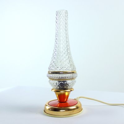 Vintage Brass & Glass Table Lamp, Czechoslovakia, 1960s-UL-1215381