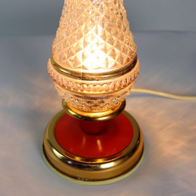 Vintage Brass & Glass Table Lamp, Czechoslovakia, 1960s-UL-1215381