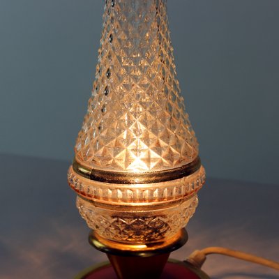 Vintage Brass & Glass Table Lamp, Czechoslovakia, 1960s-UL-1215381