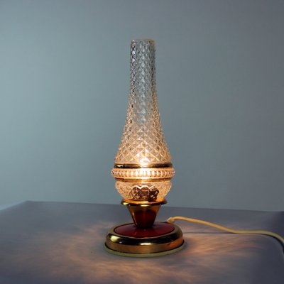 Vintage Brass & Glass Table Lamp, Czechoslovakia, 1960s-UL-1215381