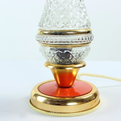 Vintage Brass & Glass Table Lamp, Czechoslovakia, 1960s-UL-1215381