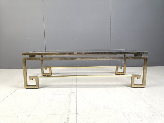 Vintage Brass Greek Key Coffee Table, 1970s-IRH-2042958