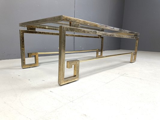 Vintage Brass Greek Key Coffee Table, 1970s-IRH-2042958