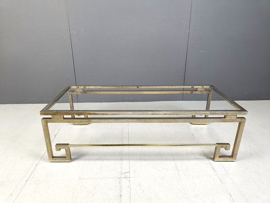 Vintage Brass Greek Key Coffee Table, 1970s-IRH-2042958