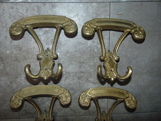 Vintage Brass Hangers, 1960 / 70s, Set of 4-CAQ-1187819