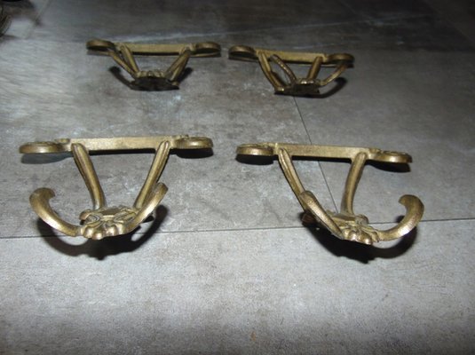 Vintage Brass Hangers, 1960 / 70s, Set of 4-CAQ-1187819