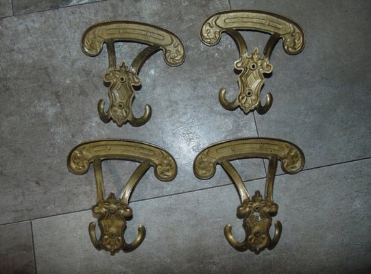 Vintage Brass Hangers, 1960 / 70s, Set of 4-CAQ-1187819