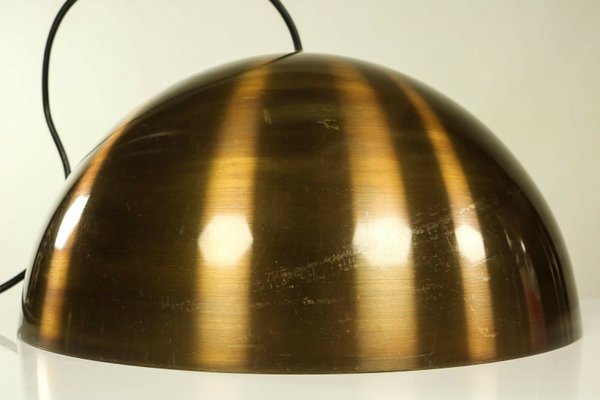 Vintage Brass Hemisphere Pendant Lamp, 1960s-FUP-1395232