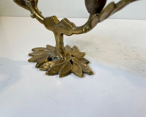 Vintage Brass Italian Leaf Candleholder, 1970s-LCR-1289238