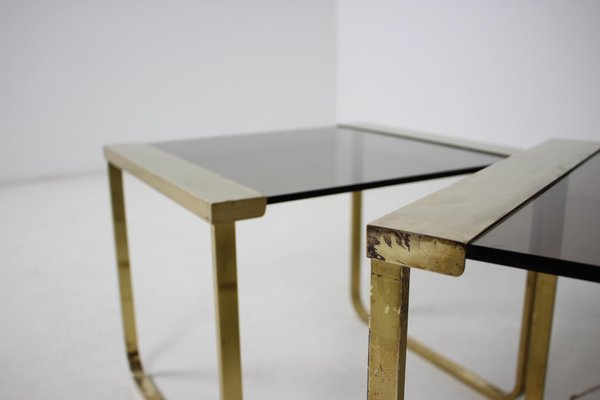 Vintage Brass Nesting Table Set, 1970s-TZ-938755