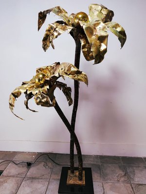 Vintage Brass Palm Lamp-QLH-828180