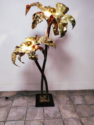 Vintage Brass Palm Lamp-QLH-828180