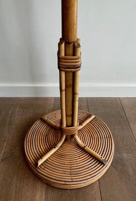 Vintage Brass & Rattan Coat Rack, 1970s-BA-1672926