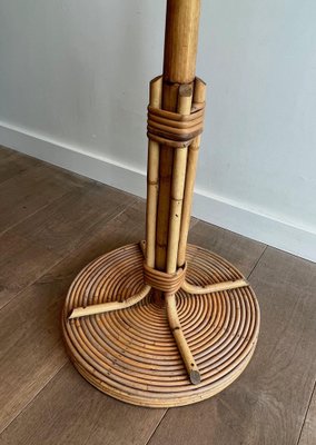 Vintage Brass & Rattan Coat Rack, 1970s-BA-1672926