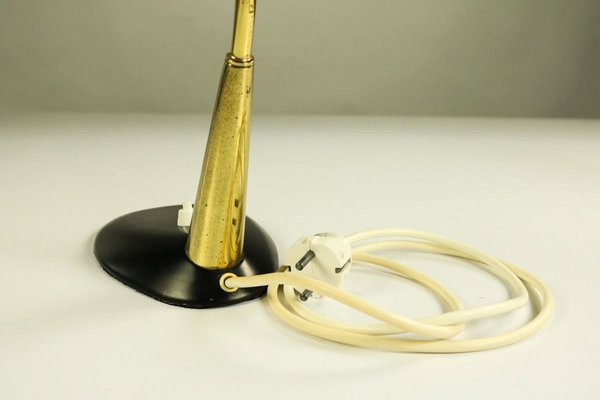 Vintage Brass Reading Table Lamp in Yellow & Black from Cosack, 1950s-FUP-914104