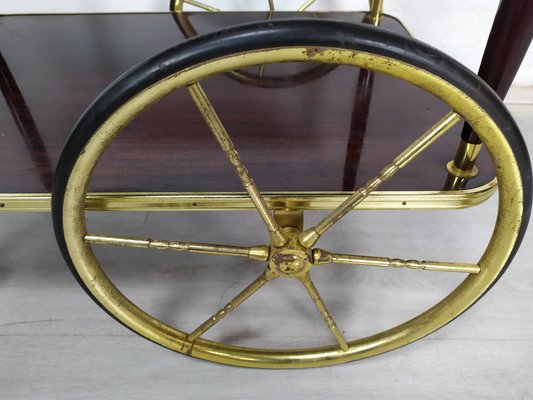 Vintage Brass Service Trolley, 1950s-EAD-1763395