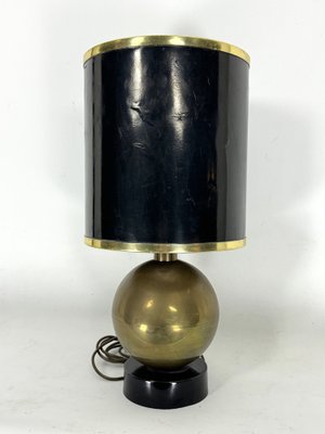 Vintage Brass Sphere Table Lamp, Italy, 1970s-OT-1813781