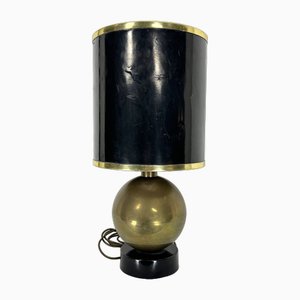 Vintage Brass Sphere Table Lamp, Italy, 1970s-OT-1813781