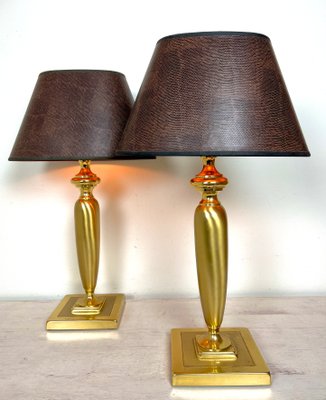 Vintage Brass Table Lamps from Herda, The Netherlands, 1970s, Set of 2.-WZZ-1350520