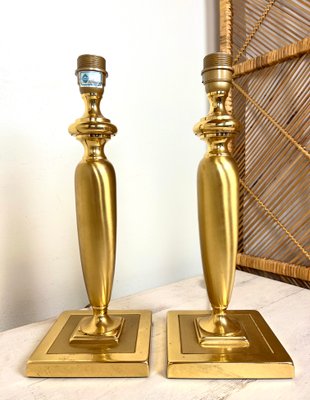 Vintage Brass Table Lamps from Herda, The Netherlands, 1970s, Set of 2.-WZZ-1350520