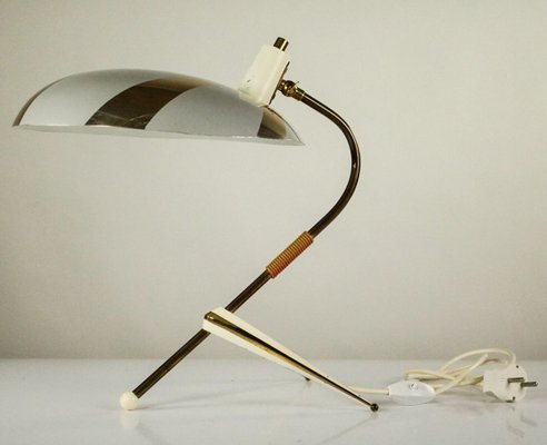 Vintage Brass Tripod Table Lamp, 1950s-FUP-686004