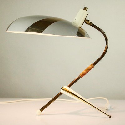 Vintage Brass Tripod Table Lamp, 1950s-FUP-686004