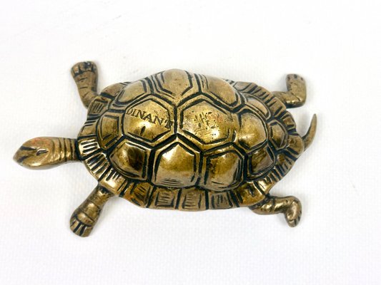 Vintage Brass Turtle Figurine from Dinant, 1960s-ZCY-2021437