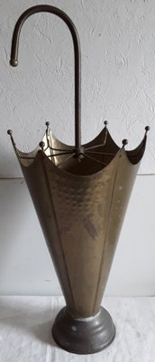 Vintage Brass Umbrella Stand in the Shape of a Half-Opened Umbrella, 1970s-HOI-958705