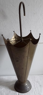 Vintage Brass Umbrella Stand in the Shape of a Half-Opened Umbrella, 1970s-HOI-958705